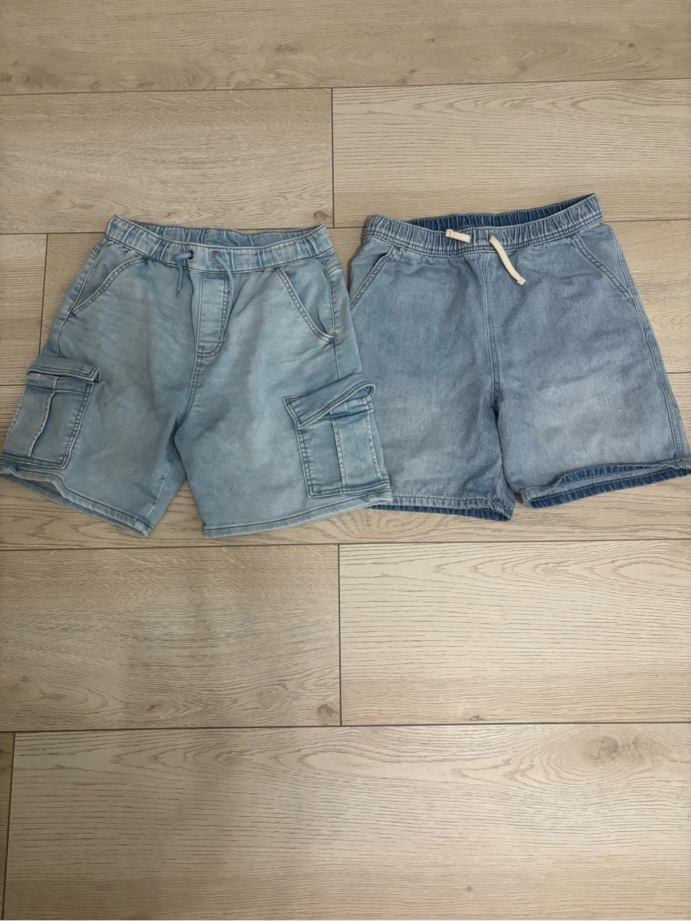 Cat & Jack Light Blue Denim Cargo & Pull-On Shorts - 2-Pack
